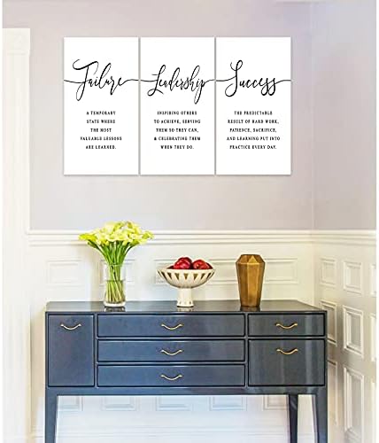 3 Piece Inspirational Canvas Wall Art, Quotes Motivational Mindset Print - Image 2