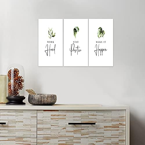 3 Piece Inspirational Wall Art, Quotes Work Stay Make it Canvas Prints - Image 4