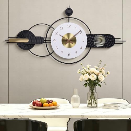 43 x 20 inch Oversized Large Modern Geometric Metal Wall Clocks by Wecreatemoderndesign