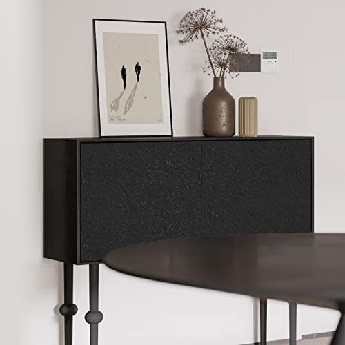Cohoo Home Black Wallpaper Peel and Stick Contact Paper Black Silk15.7×512” - Image 5