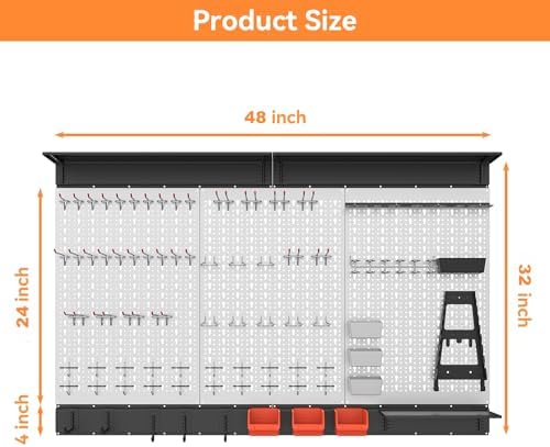 WALMANN 113 PCS Pegboard Wall Tool Organizer Kit - Image 3