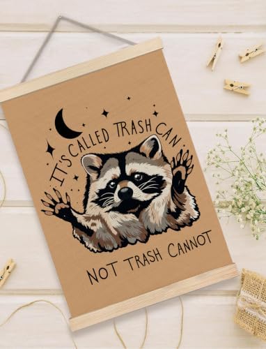 Foritho Funny Neutral Motivational Raccoon Poster Wall Art Framed 12x16in - Image 5