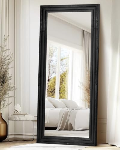 71x30in Full Length Mirror, 3-Tier Stepped Solid Wood Frame - Image 4