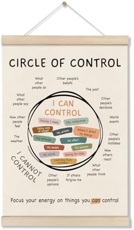Mental Health Posters Hanger Frame, Circle Of Control Poster 16x12 Inch by DOI-LANEE