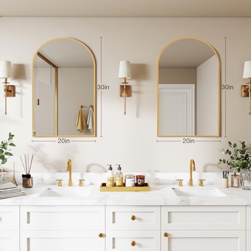 NEWBULIG 20X30 Inch Arched Bathroom Wall Mirror - Image 2