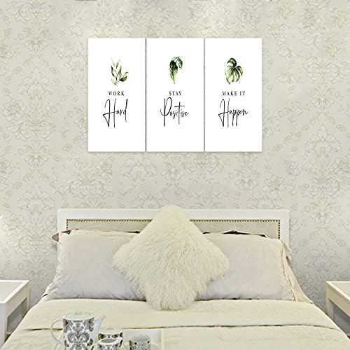 3 Piece Inspirational Wall Art, Quotes Work Stay Make it Canvas Prints - Image 2