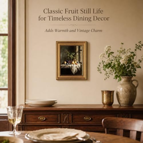 Gold Framed Wall Art, Vintage Fruit Still Life Canvas Prints – Farmhouse - Image 3
