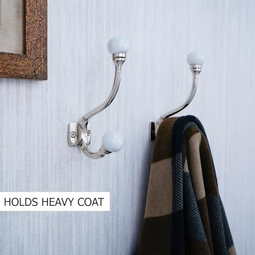 Indian Shelf 6 Piece White Double Wall Hooks - Image 2
