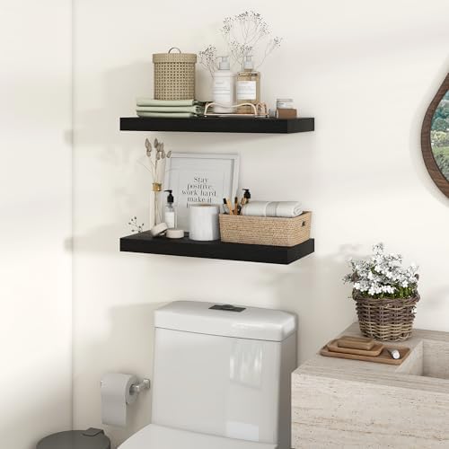 Heimlove Floating Shelves 23.6" W x 10.3" D Black Set of 2 - Image 2
