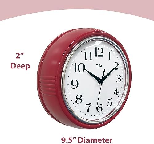 Lily's Home Retro Wall Clock, 9.5 Inch Vintage Design, Silent Non-Ticking - Image 5