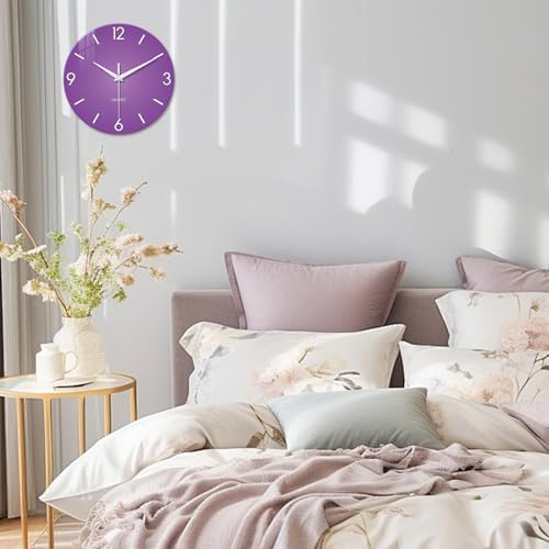XFM Large Purple Wall Clock for Women Girls Bedroom 20 Inch - Image 3