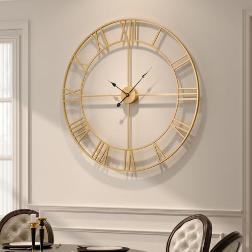 Cuspin Large Gold Wall Clock 36 Inch Decorative Wall Clocks by Cuspin