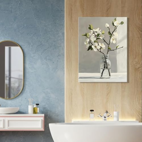 daktenn Floral Canvas Wall Art Bathroom Wall Art Pictures Wall Decor Home Decor - Image 5