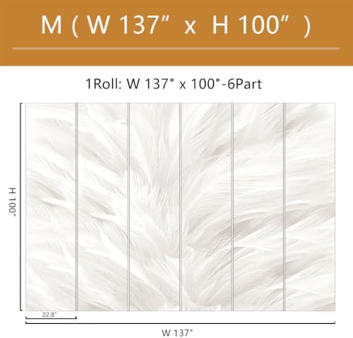 Gray and White Feather wall Mural Peel and Stick - Image 5