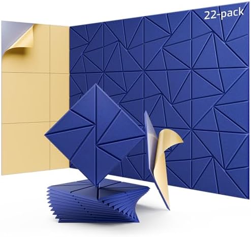 22 Pack Self-Adhesive Acoustic Panels, Sound Proof Foam Panels by LEIYER