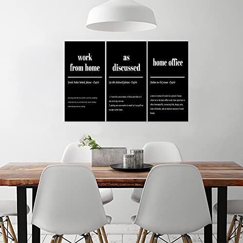 3 Piece Inspirational Canvas Wall Art, Quote "Work From Home - Image 3