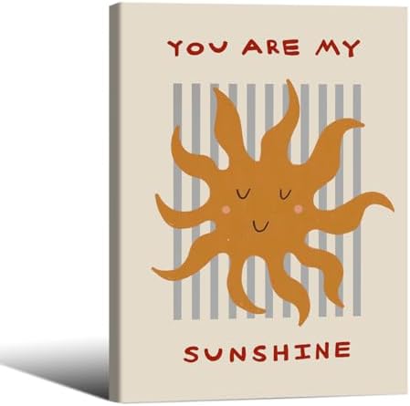 You Are My Sunshine Quotes Wall Art Trendy Cute Kids Poster 12x16 inch Framed by Unknown