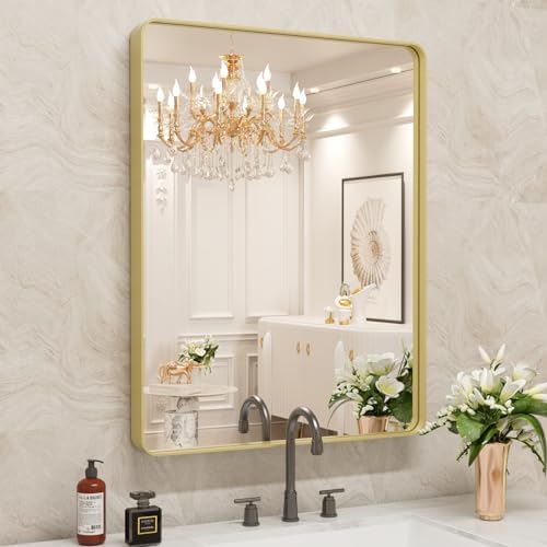 WEER Gold Bathroom Vanity Mirror 24X36 Inch by WEER