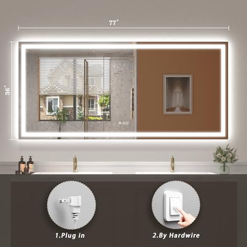 77x36 LED Lighted Bathroom Mirror - Image 6