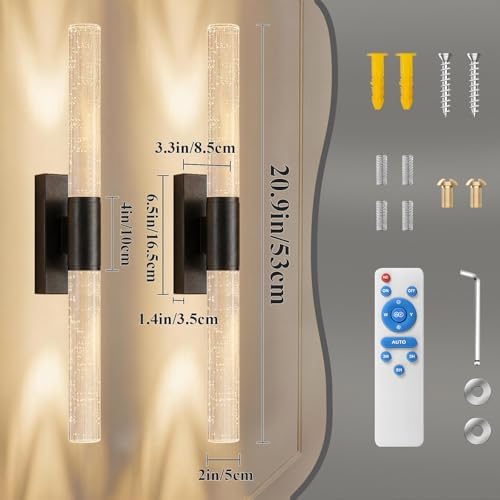 camuucci Battery Operated Wall Sconces Set of 2, Rechargeable Wall Lights - Image 4