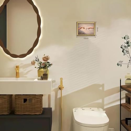 Gold Framed Wall Art, Funny Creation Of Adam Toilet Paper Print - Image 4