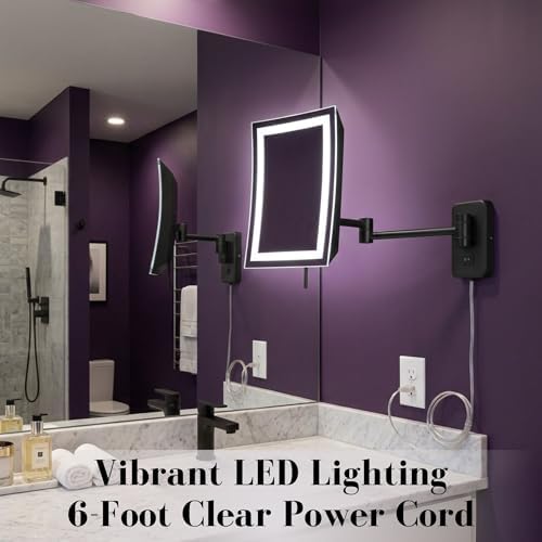 JERDON Lighted Wall-Mount Makeup Mirror - Image 3