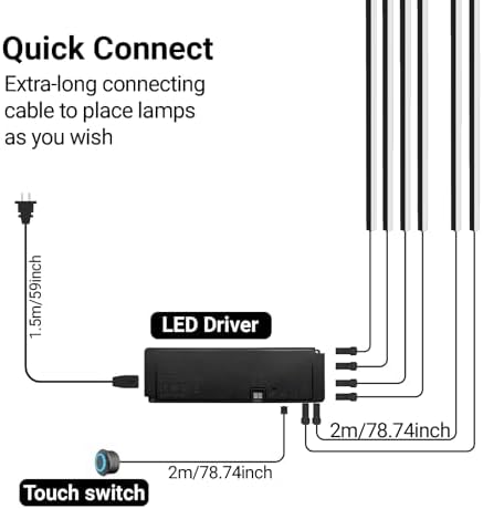 HAMRVL Black LED Recessed Lighting Wall Panel Lights, 3000k Self-Adhesive LED - Image 5