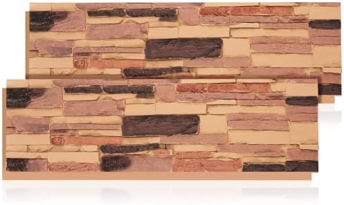 2 Pack Faux Stone Panels Interior 45.6''l x 11.8''h x 0.98''d Faux Siding by Unknown