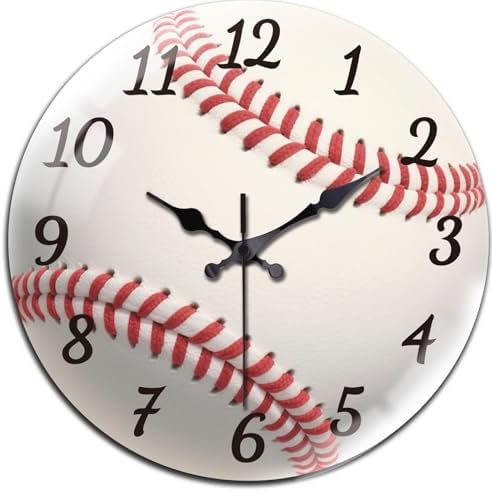peacoblue Baseball Wall Clocks Battery Operated by PEACOBLUE