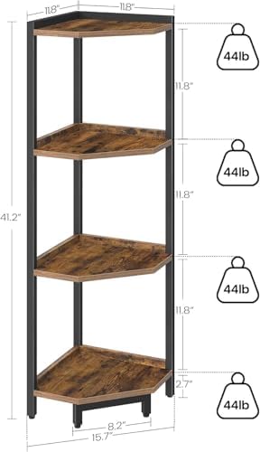 Hzuaneri Corner Shelf Stand 4-Tier Corner Bookshelf Storage Standing Shelf - Image 2