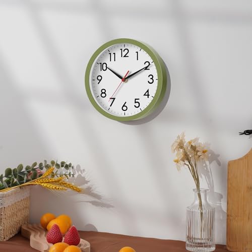 AKCISOT 8 Inch Wall Clock, Silent Battery Operated Analog Clock - Image 4