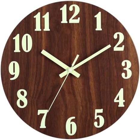 HZDHCLH Luminous Wall Clock 12 Inch Silent Non Ticking Clock by HZDHCLH