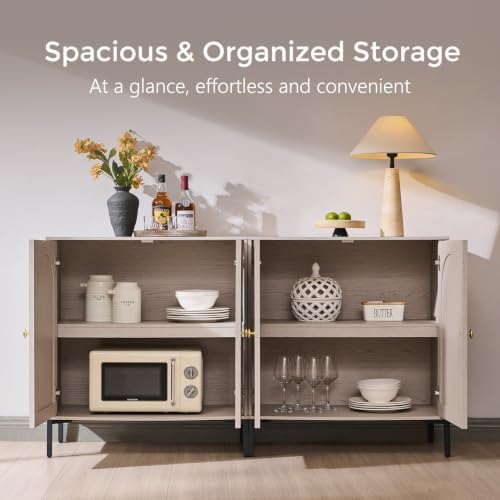 IFGET 92.63"W Modern Arch Sideboard Buffet Cabinet - Image 3