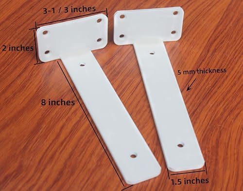 8 Pack - 8 inch White Hidden L Shelf Bracket Iron Floating Shelf Brackets - Image 2