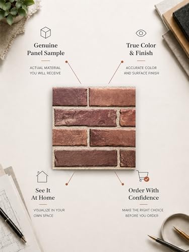 Sample 3D Faux Brick Wall Panel, Material & Finish Preview - Image 2