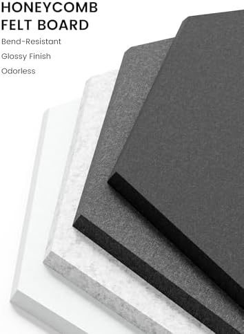 Fluxynara 8-Pack Hexagon Felt Bulletin Board Tiles, Concrete Echo-1 - Image 3