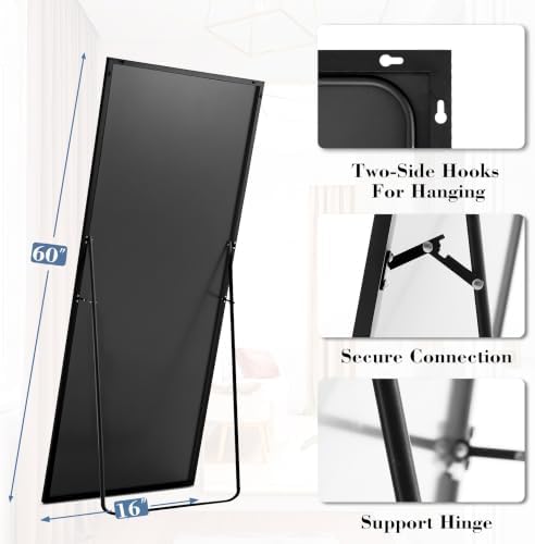 DUMOS 60"x16" Full Length Floor Mirror, Full Body Mirror - Image 2