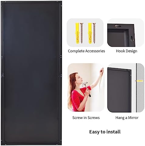 Koonmi 71"x30" Floor Mirror Full Length, Large Black Mirror - Image 5