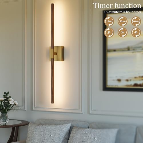 Rayogale Gold & Walnut Wireless Wall Sconce - Image 5