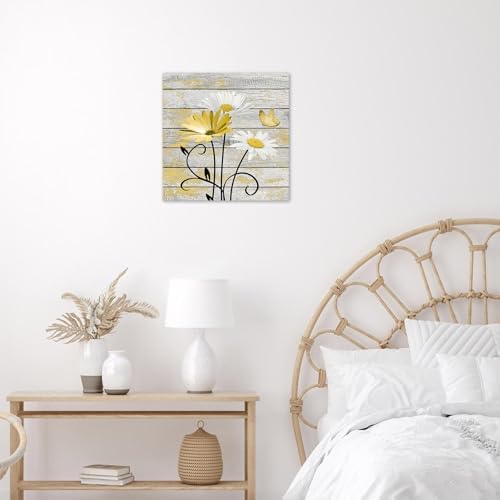 HVEST Farmhouse Yellow Floral Wall Art - Image 5