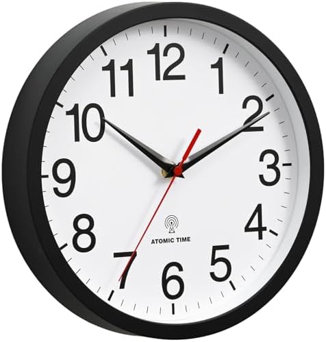 Rohioue Wall Clock Analog 14 Inch Atomic Battery Operated Silent Clock - Image 2