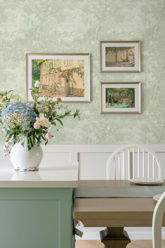 Heroad Peel and Stick Wallpaper Green Vintage Forest Animals Floral Wallpaper - Image 2