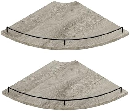 JJL Corner Shelf Wall Mounted, 12 Inches 2-Tier Floating Corner Shelf, by Unknown