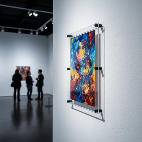 Azar Displays 105540-BLK Acrylic Floating Double Panel Wall Frame, Overall - Image 3