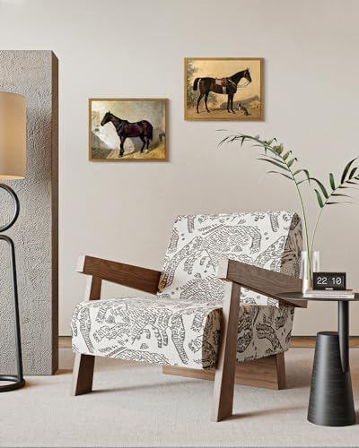 ARPEOTCY Framed Canvas Horse Wall Art, Horse and Dog Art Print - Image 4