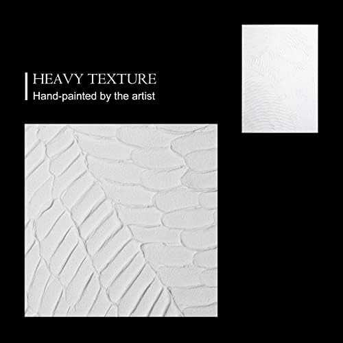 Zessonic White Geometry Abstract 3D Textured Hand-painted Wall Art - Image 2