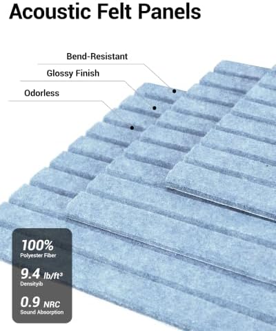 12 Pack Self-Adhesive Acoustic Wall Panels, 12 Inch-Light Sky Blue - Image 3