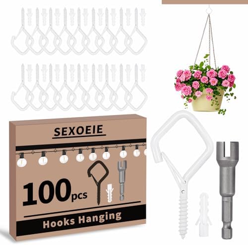 100 PCS White Eye Screw Hooks for Hanging Heavy Duty by Unknown