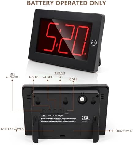 LED Digital Wall Clock Battery Operated - Image 4