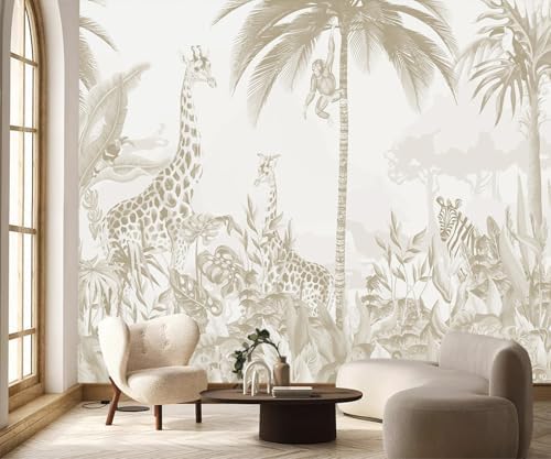 PYFFYP-Safari Jungle Peel and Stick Tropical Wallpaper murals - Image 2